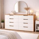 Cômoda Madri 8 Gavetas Creme/Freijó - Politorno Cômoda Madri 8 Gavetas Creme/Freijó - Politorno