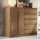 Cômoda Málaga Gold 2 Portas 5 Gavetas 3101 Jatoba - Santos Andirá