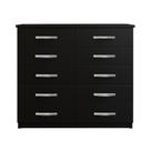 Cômoda Marbela - 10 Gavetas Com Puxadores Cromados Black - Evidência Móveis Black