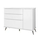 Cômoda Mariana Retro 3 Gavetas 1 Porta Branco - FbABY