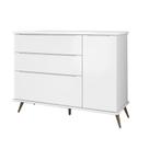Cômoda Melinda Retro 3 Gavetas 1 Porta Branco - FbABY