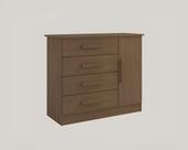 Comoda + Mesa De Cabeceira Firenze Ddoro Castanho
