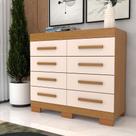 Cômoda Milano 8 Gavetas 100% Mdf Cinamomo/Off White - Panorama Móveis