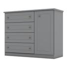 Cômoda Mississipi 1 PT 4 GV Cinza