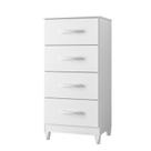 Cômoda Mobi 04 gavetas Branco Rosa Flex - Móveis Albatroz Cômoda Mobi 04 gavetas Branco Rosa Flex - Móveis Albatroz