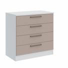 Cômoda Modulada Requinte com 4 Gavetas - Branco Line/Duna Line