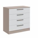Cômoda Modulada Requinte com 4 Gavetas - Duna Line/Branco Line