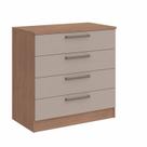 Cômoda Modulada Requinte com 4 Gavetas - Macadâmia/Duna Line