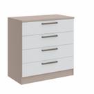 Cômoda Módulo Inferior 4 Gavetas Requinte+ 100% MDF Cinza/Duna Line/Branco