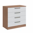 Cômoda Módulo Inferior 4 Gavetas Requinte+ 100% MDF Marrom/Macadâmia/Branco Line
