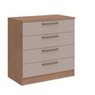 Cômoda Módulo Inferior 4 Gavetas Requinte+ 100% MDF Marrom/Macadâmia/Duna Line