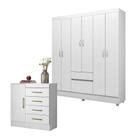 Cômoda Montevidéu E Guarda Roupa Casal Flash 2 Branco Flex - Demóbile Cômoda Montevidéu E Guarda Roupa Casal Flash 2 Branco Flex - Demóbile