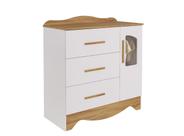 Comoda Moveis Peroba Lisi 03 gavetas 01 porta MDF