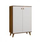 Cômoda Multiuso 2 Portas Batrol Nogal E Branco
