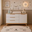 Cômoda Multiuso MDF 18mm 135cm Infantil Bebê para Quarto Moderno