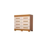 Cômoda Nalu 8 Gavetas Cinamomo/Off White ACP Móveis 100%MDF