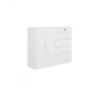 Cômoda New Athos 5 Gavetas Com Sapateira D' Doro visual com a cor Branco