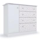 Cômoda New Baby 1 PT 4 GV Branca e Rosa