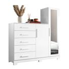 Cômoda New Master 02 portas e 05 gavetas Branco - Móveis Albatroz