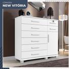 Cômoda New Vitória 1 Porta 8 Gavetas em MDP com Chave Benetil Móveis