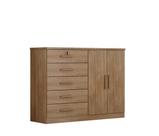 Comoda Novo Horizonte Space Plus 5 gavetas Cumaru