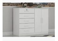 Comoda Novo Horizonte Space Plus 5 gavetas Neve