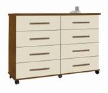 Cômoda Organizadora APOK jad Grande com 08 Gavetas Retrô Pés em ABS Cor Mel amadeirada / Off White brilho Cômoda Organizadora APOK jad Grande com 08 Gavetas Retrô Pés em ABS Cor Mel amadeirada / Off White brilho