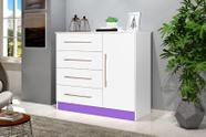Cômoda organizadora / Sapateira Mali News 01 Porta e 04 Gavetas Cor Branco / Lilás