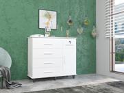Cômoda Organizadora TU 5 Gavetas + 1 Porta Cor Branco
