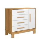 Cômoda P/ Roupas Quarto Infantil Bebê 4 Gavetas 1 Porta Q Encanto Slim 4355