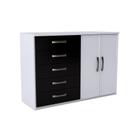 Cômoda Panamá 2 PT 5 GV Branca e Preta