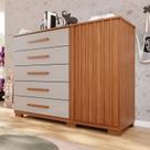 Cômoda para Quarto 1 Portas 5 Gavetas Jaspe Expresso Móveis