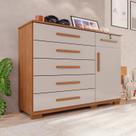 Cômoda para Quarto 1 Portas 6 Gavetas Jade Expresso Móveis Marrom/Cinamomo/Off White Cômoda para Quarto 1 Portas 6 Gavetas Jade Expresso Móveis Marrom/Cinamomo/Off White