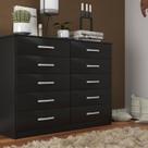 Comoda para Quarto 10 Gavetas Marbela Preto