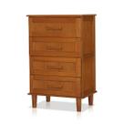 Cômoda para Quarto 100% Madeira 4 Gavetas França Castanho