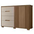 Cômoda Para Quarto 147cm Com 4 Gavetas Rusk Carvalho/Fendi Z17 - Mpozenato
