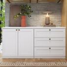 Cômoda para Quarto 158 cm com 2 Portas e 3 Gavetas 100% MDF