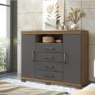 Cômoda para Quarto 2 Portas 4 Gavetas 1 Nicho Master com Pés