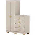Cômoda Para Quarto 2 Portas 4 Gavetas 120cm Tulsa V01 Fendi - Lyam Decor