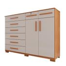 Cômoda para Quarto 2 Portas 8 Gavetas Esmeralda Expresso Móveis Cinamomo / Off White Cômoda para Quarto 2 Portas 8 Gavetas Esmeralda Expresso Móveis Cinamomo / Off White