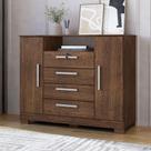 Cômoda para Quarto 2 Portas e 4 Gavetas com Chave 120,5cm com Pés Floripa