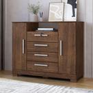 Cômoda para Quarto 2 Portas e 4 Gavetas com Chave 120,5cm com Pés Floripa Marrom/Malbec