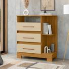 Cômoda para Quarto 3 Gavetas 72cm com Nicho e Pés Saint