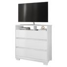 Cômoda para Quarto 3 Gavetas 90cm Califórnia Carvalho Branco/Branco - Incorplac