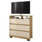 Cômoda para Quarto 3 Gavetas 90cm Califórnia Carvalho/Off White - Incorplac
