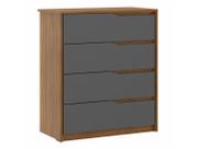 Cômoda para quarto 4 gavetas 92cm Átria D4010 Demartêz Amêndola/Grafito