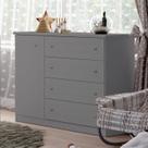 Cômoda para Quarto 4 Gavetas e 1 Porta Mississipi Cinza