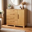 Cômoda para Quarto 4 Gavetas e 1 Porta Sapateira Flora