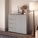 Cômoda para Quarto 4 Gavetas e 2 Portas MDF Línea
