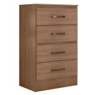 Cômoda Para Quarto 4 Gavetas Lisa Mdp Carvalho Oak